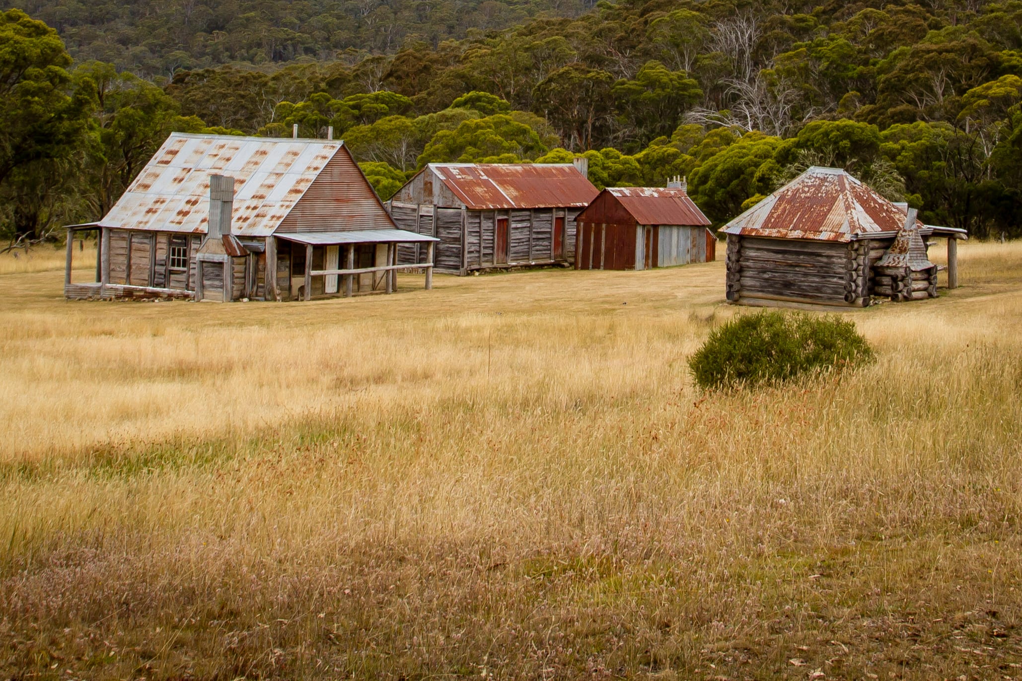 Historic timber huts at Coolamine Village